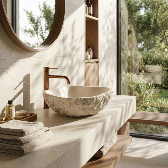 Umyvadlo na desku Isla Warm Beige