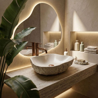 Umyvadlo na desku Isla Warm Beige