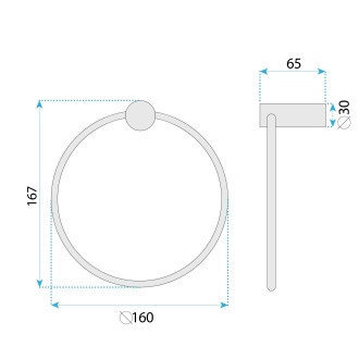 Koupelnový věšák Ring 64106 SOLO Titan