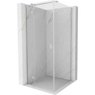 Sprchový kout Mexen Mist-H T s levým výklopným uzávěrem 80 x 80 cm, průhledný, kartáčovaný nikl - 8A5T-080-080-97-00-L