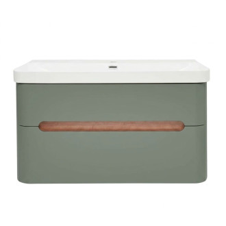 Koupelnová skříňka s umyvadlem SAT Fusion 97,5x53x45 cm eukalyptově zelená mat SATFUSION2100EZU