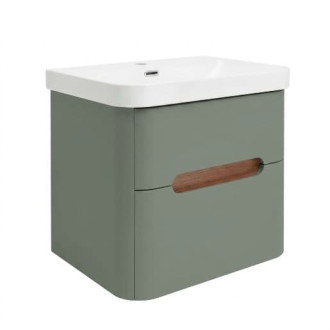 Koupelnová skříňka s umyvadlem SAT Fusion 57,5x53x45 cm eukalyptově zelená mat SATFUSION260EZU