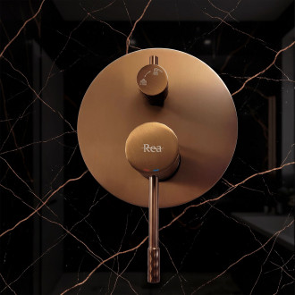 Podomítková sprchová sada Rea Lungo Diamond Brush Copper + BOX