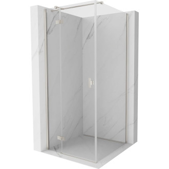 Sprchový kout Mexen Mist-H T s levým výklopným uzávěrem 95 x 95 cm, průhledný, kartáčovaný nikl - 8A5T-095-095-97-00-L