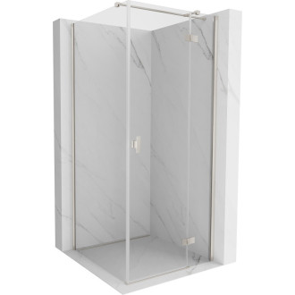 Sprchový kout Mexen Mist-H T s pravými panty 80 x 80 cm, průhledný, kartáčovaný nikl - 8A5T-080-080-97-00-P