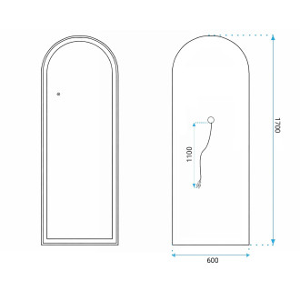 Zrcadlo LED Orbit 60x170cm Brush Gold