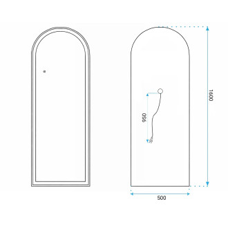 Zrcadlo LED Orbit 50x160cm Brush Gold