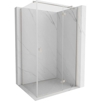 Sprchový kout Mexen Mist-H T s pravými panty 110 x 100 cm, průhledný, kartáčovaný nikl - 8A5T-110-100-97-00-P