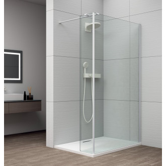 ESCA WHITE MATT sprchová zástěna ke stěně 900mm a panelem 385mm, čiré sklo ES1090ES1040W