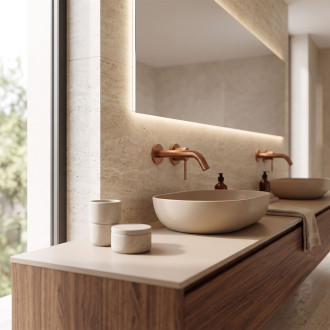 Rea Clif Brush Copper Podomítková vanová baterie REA-B5842