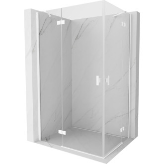 Mexen Mist-H Duo sprchový kout s levým výklopným uchycením 95 x 80 cm, průhledný, bílý - 8A5-095L-080P-20-00