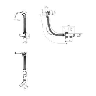 Omnires  TK152-3.01+64-SCR Vanový sifon s napouštěním, chrom