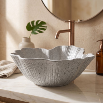 Umyvadlo na desku Rea Flower Grey