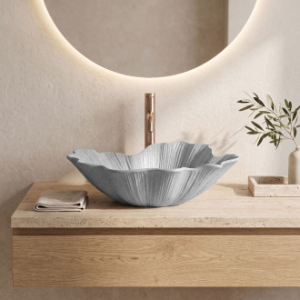 Umyvadlo na desku Rea Flower Grey