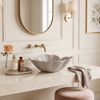 Umyvadlo na desku Rea Flower Beige