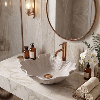 Umyvadlo na desku Rea Flower Beige