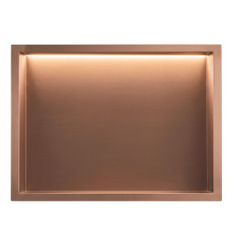 VESTAVNÁ KOUPELNOVÁ POLICE LED 30x45 brush copper
