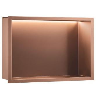 VESTAVNÁ KOUPELNOVÁ POLICE LED 30x45 brush copper