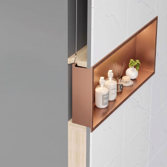 VESTAVNÁ KOUPELNOVÁ POLICE LED 30x60 brush copper