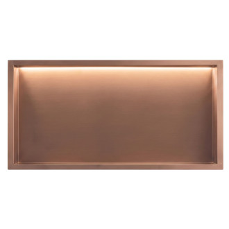 VESTAVNÁ KOUPELNOVÁ POLICE LED 30x60 brush copper