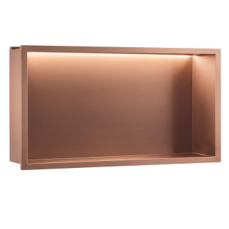 VESTAVNÁ KOUPELNOVÁ POLICE LED 30x60 brush copper
