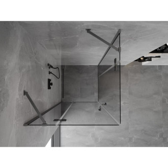 Mexen Mist-H Duo kabina prysznicowa uchylna 75 x 75 cm, transparent, gun gray szczotkowany - 8A5-075L-075P-66-00