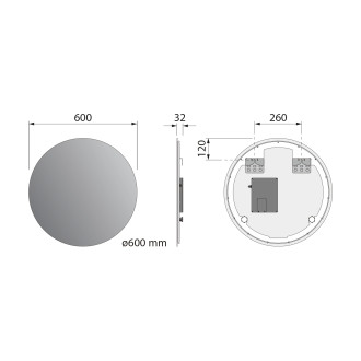 VELUR kulaté zrcadlo s LED podsvícením ø 60cm