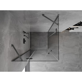 Mexen Mist-H Duo kabina prysznicowa uchylna 90 x 90 cm, transparent, gun gray szczotkowany - 8A5-090L-090P-66-00