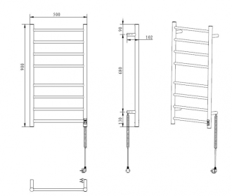 elektrický sušák PRIMAVERA, 400x1120 mm, C34 bílá matná RADPRI401134