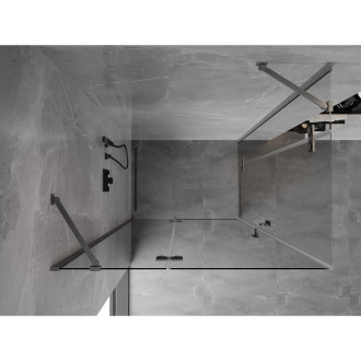 Mexen Mist-H Duo kabina prysznicowa uchylna lewa 120 x 110 cm, transparent, gun gray szczotkowany - 8A5-120L-110P-66-00