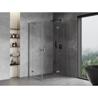 Mexen Mist-H Duo kabina prysznicowa uchylna prawa 70 x 90 cm, transparent, gun metal - 8A5-070L-090P-95-00