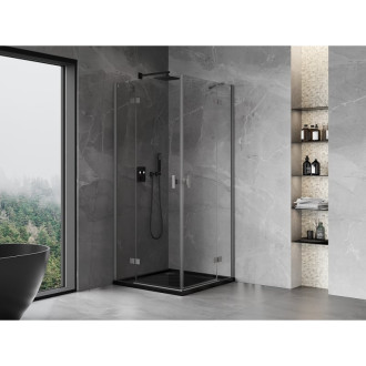 Mexen Mist-H Duo kabina prysznicowa uchylna 90 x 90 cm, transparent, gun metal - 8A5-090L-090P-95-00