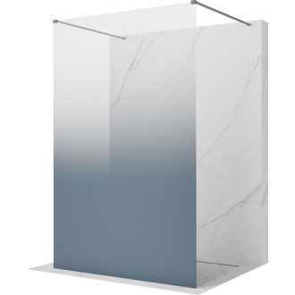 Volně stojící sprchová zástěna Mexen Kioto 130 x 200 cm, ombre grafit 8 mm, stříbrná - 800-130-002-95-46