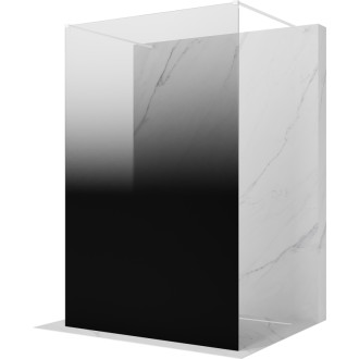 Mexen Kioto volně stojící sprchová zástěna 100 x 200 cm, ombré černá 8 mm, bílá - 800-100-002-20-76