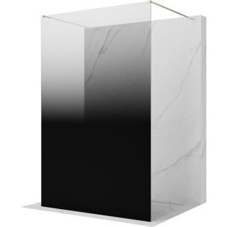 Volně stojící sprchová zástěna Mexen Kioto 130 x 200 cm, ombré černá 8 mm, zlatá - 800-130-002-50-76