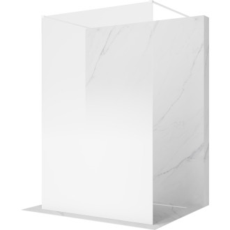 Mexen Kioto sprchová zástěna volně stojící 100 x 200 cm, ombré bílá 8 mm, chrom - 800-100-002-01-86