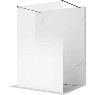 Volně stojící sprchová zástěna Mexen Kioto 120 x 200 cm, ombré bílá 8 mm, černá - 800-120-002-70-86