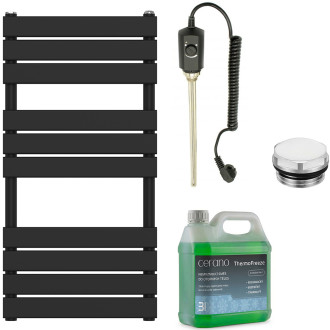 CERANO - Koupelnový elektrický radiátorový set Claude - 300W - černá matná - 1000x500 mm