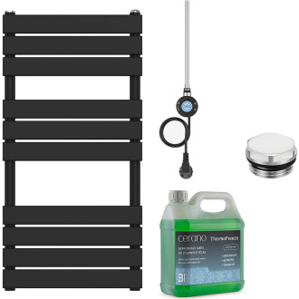 CERANO - Koupelnový elektrický radiátorový set Claude - WIFI - 300W - černá matná - 1000x500 mm