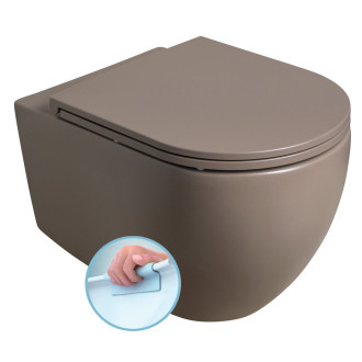 INFINITY závěsná WC mísa, Rimless, 36,5x53cm, taupe