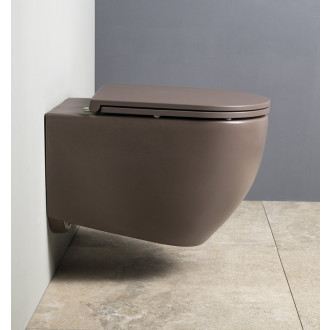 INFINITY závěsná WC mísa, Rimless, 36,5x53cm, taupe