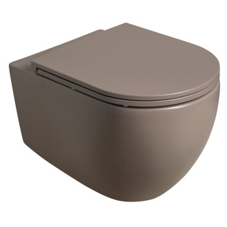 INFINITY závěsná WC mísa, Rimless, 36,5x53cm, taupe