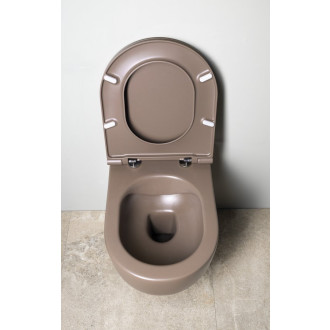 INFINITY závěsná WC mísa, Rimless, 36,5x53cm, taupe