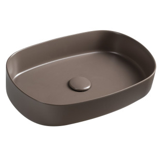INFINITY OVAL keramické umyvadlo na desku, 55x36cm, taupe