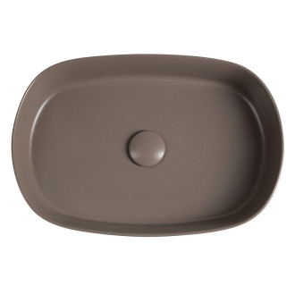 INFINITY OVAL keramické umyvadlo na desku, 55x36cm, taupe