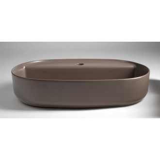 INFINITY OVAL keramické umyvadlo na desku, 60x40cm, taupe