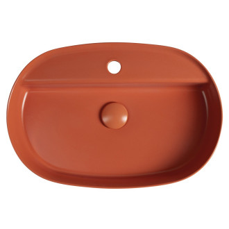 INFINITY OVAL keramické umyvadlo na desku, 60x40cm, terracotta