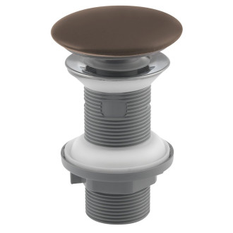 Umyvadlová výpust 5/4“, click-clack, keramická zátka, 20-70mm, taupe