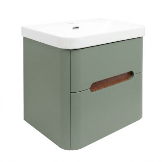 Koupelnová skříňka s umyvadlem SAT Fusion 57,5x53x45 cm eukalyptově zelená mat SATFUSION260EZMW