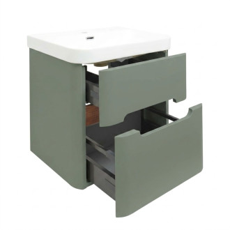 Koupelnová skříňka s umyvadlem SAT Fusion 57,5x53x45 cm eukalyptově zelená mat SATFUSION260EZMW